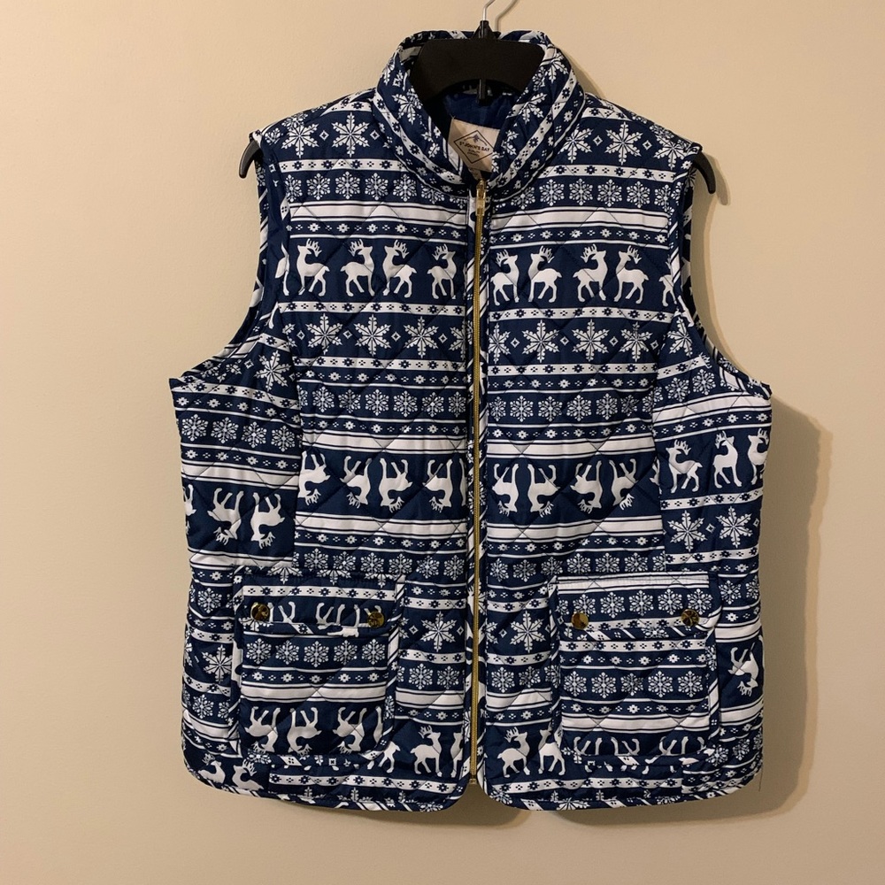 ST JOHN’S BAY Quilted Zip Up Vest size XL